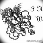 Zdjęcie Szkic tatuażu kupidyna z 11.09.2018 №065 - Szkic tatuażu kupidyna -