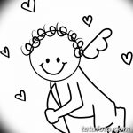 Zdjęcie Szkic tatuażu kupidyna z 11.09.2018 №076 - Szkic tatuażu kupidyna -