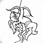 Zdjęcie Szkic tatuażu kupidyna z 11.09.2018 №081 - Szkic tatuażu kupidyna -