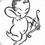 Zdjęcie Szkic tatuażu kupidyna z 11.09.2018 №087 - Szkic tatuażu kupidyna -