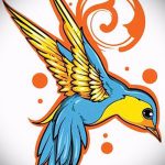 Hűvös fecskerajz - amely tökéletes vázlatként egy érdekes fecsketetováláshoz