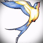 Stílusos fecskerajz - amely nagyszerű vázlatként egy észrevehető fecsketetováláshoz