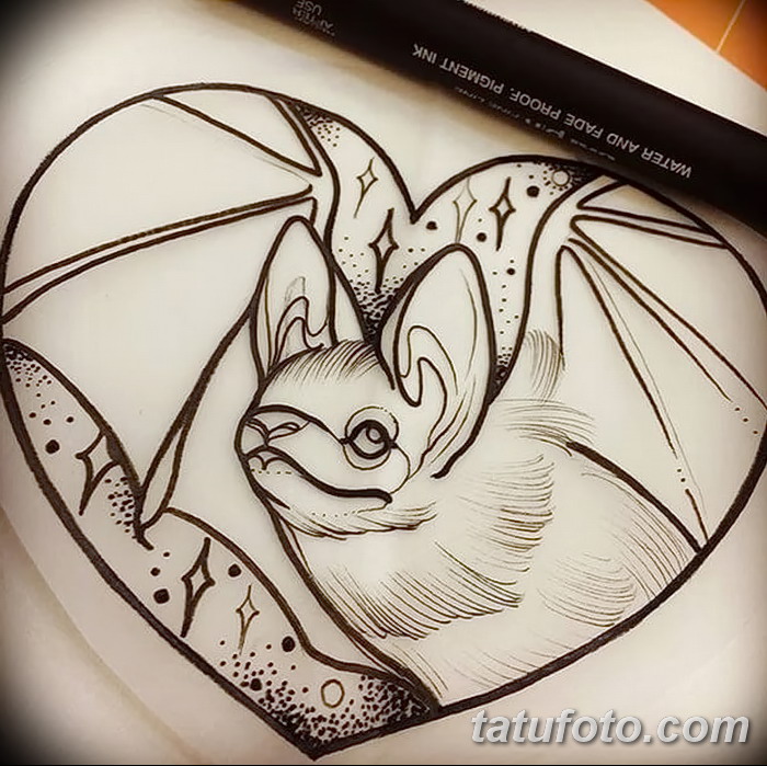 fotó Vázlatok egy denevér tetoválásról, 2017. szeptember 27 -én, №024 - Vázlatok egy denevér tetoválásról -