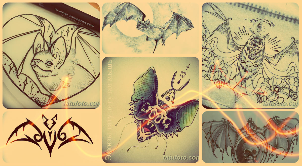 Vázlatok a denevér tetoválásról - érdekes tervek a tetováláshoz