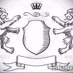 A koronás oroszlán tetoválási vázlatának egyedi változata - koronával és szívvel készült oroszlán tetováláshoz használható