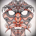 Godny szkic do tatuowania maski - obraz do stworzenia ciekawego tatuażu z maską