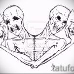Fajny wariant szkicu do maski do tatuażu - obraz do stworzenia stylowego tatuażu z maską