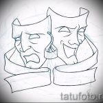 Godny wariant szkicu maski do tatuażu - zdjęcie do opracowania ciekawego tatuażu z maską