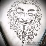 Fajny wariant szkicu do maski do tatuażu - obraz do stworzenia stylowego tatuażu z maską