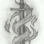 fotó Vázlatok kardról és kígyó tetoválásról, 2017. 09. 26 -án №022 - Vázlatok tetováló kardról -
