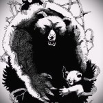 Medve tetoválás vázlata 16