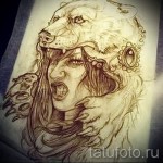 Medve tetoválás vázlata 21