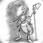 снимка Скица на татуировка на мравка от 09.07.2017 г. №021 - Скица на татуировка на мравка -