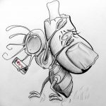 снимка Скица на татуировка на мравка от 09.07.2017 г. №087 - Скица на татуировка на мравка -