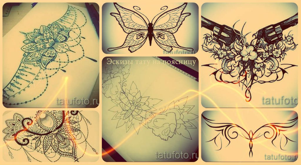 Alsó hátsó tetoválás minták - menő minták az alsó hát tetoválásához - opciók
