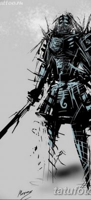 szamuráj tetoválás a kézen vázlat 2019.03.08. №003 - tetoválás a kezén -