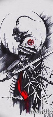 szamuráj tetoválás a kézen vázlat 2019.03.08. №002 - tetoválás a kezén -