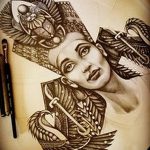 fotó Vázlatok Nefertiti tetoválásairól, 2017.10.02. №043 - Nefertiti vázlatai -