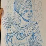 fotó Vázlatok a Nefertiti tetoválásokról 2017.10.02. №065 - Nefertiti vázlatai -