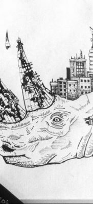 fotó egy orrszarvú tetoválás vázlatáról 2020.02.02. №049 -orrszarvú tetoválásvázlatok -