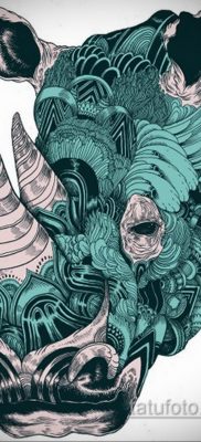 fotó egy orrszarvú tetoválás vázlatáról 2020.02.02. №048 -orrszarvú tetoválásvázlatok -