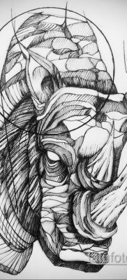 fotó egy orrszarvú tetoválás vázlatáról 2020.02.02. №043 -orrszarvú tetoválásvázlatok -