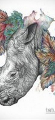 fotó egy orrszarvú tetoválás vázlatáról 2020.02.02 №030 -orrszarvú tetoválás vázlatok-