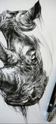 fotó egy orrszarvú tetoválás vázlatáról 2020.02.02 №028 -orrszarvú tetoválás vázlatok-