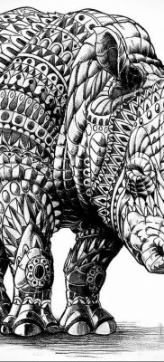 orrszarvú tetoválás vázlat fotó 02.02.2020 №024 -orrszarvú tetoválás vázlatok-