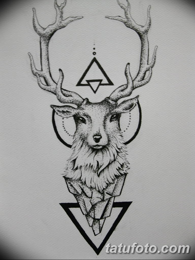 szarvas tetoválás vázlat 2019.02.23. №007 - vázlat tetoválás szarvas -