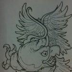 снимка Скици на татуировка на орел от 21.10.2017 г. №090 - Скици на татуировка на орел -