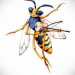 darázs tetoválás vázlata 2020.01.07. №3008 -mázsa tetoválás vázlata -