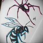 darázs tetoválás vázlata 07.01.2020 №3007 -mészárny tetoválás vázlat-