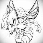 darázs tetoválás vázlata 07.01.2020 №3006 -mészárny tetoválás vázlat-