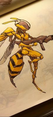 darázs tetoválás vázlata 2020.01.07. №035 -mázsa tetoválás vázlata -