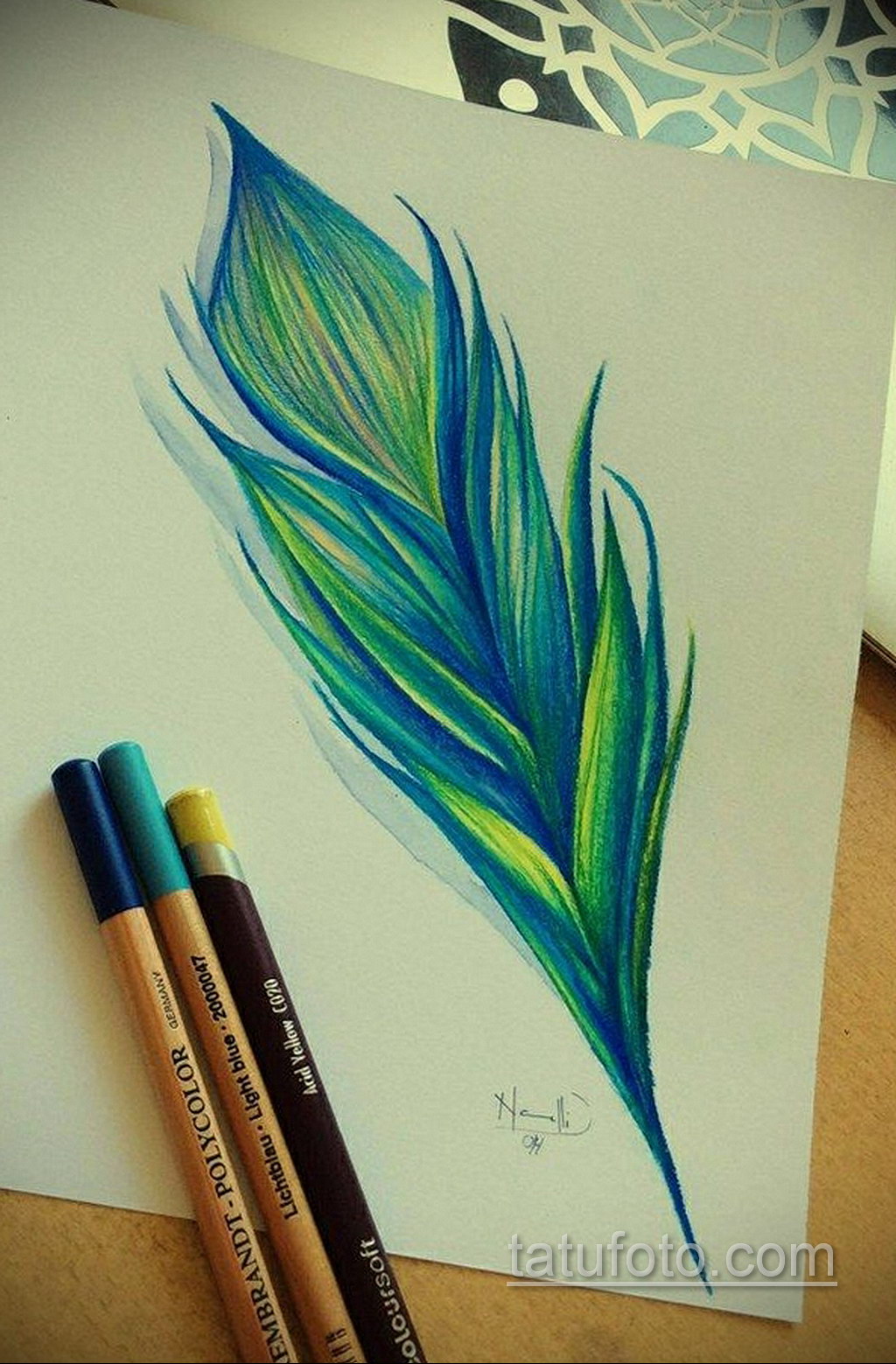 رسم للوشم لون ريشة 09/26/2019 №009 -رسم ريشة للوشم-