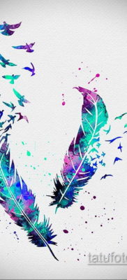 رسم لوشم من الريش على الكتف 09/26/2019 №003 -رسم وشم ريشة-