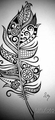 رسم لوشم ريشة على المعدة 09/26/2019 №005 -رسم وشم ريشة-