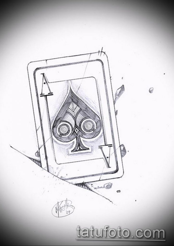 Ásó ásó tetoválás vázlata-