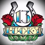 A tetoválás eredeti változata egy patkó vázlata - használható patkó és toll tetováláshoz