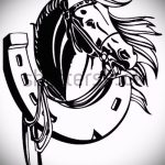 A patkó vázlat tetoválás egyedi változata - használható patkótetováláshoz egy lány számára