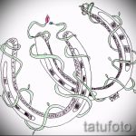 A patkó vázlat tetoválás stílusos változata - használható patkótetováláshoz a realizmusban