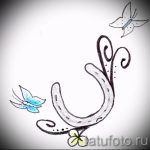 A patkó vázlat tetoválás érdekes változata - férfiak patkótetoválásához használható