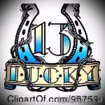 A patkó vázlat tetoválás egyedi változata - használható patkótetováláshoz a fül mögött