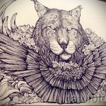 A tetováló vázlat hiúz eredeti változata - tetováló hiúz grafikához használható