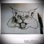 A hiúz tetoválási vázlatának stílusos változata - használható egy hiúz tetoválására a nyakon