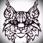 A hiúz tetoválási vázlatának egyedi változata - használható egy hiúz tetoválására a vállán