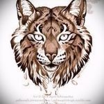 A hiúz tetováló vázlatának hűvös változata - használhat vigyorgó tetoválású hiúzt