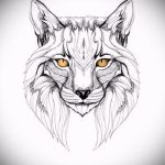 A hiúz tetoválási vázlatának egyedi változata - hiúz akvarell tetoválásához használható