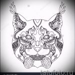 A hiúz tetoválási vázlatának érdekes változata - használható egy hiúz tetoválására a nyakon